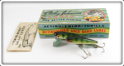 Vintage Staley Johnson Green Ribs Twin Minn Lure In Box F-104
