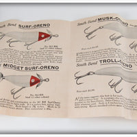 South Bend Blue Head White Body No Eye Bass Oreno In Box 973 BH