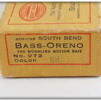 South Bend Blue Head White Body No Eye Bass Oreno In Box 973 BH