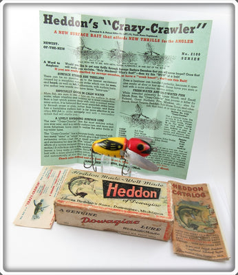 Heddon YRH Black Pupil Crazy Crawler In Box