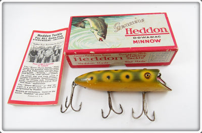 Heddon Frog Spot Head On Basser In Correct Box With Catalog 8509 B
