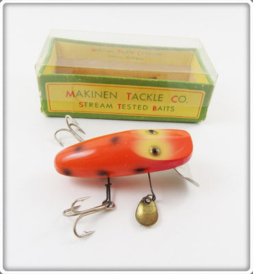 Makinen Tackle Co Orange & Black Flyrod Ultralight Wonderlure Jr. In Correct Box 05 D