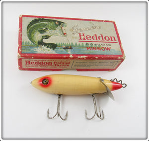 Heddon Red & White Thin Body Crab Wiggler In Correct Box 1802