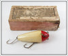 Vintage Jamison Red & White No. 2 Winged Mascot Lure In Box 