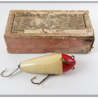 Vintage Jamison Red & White No. 2 Winged Mascot Lure In Box 