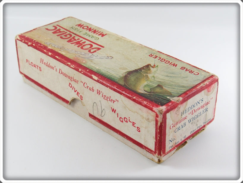 Vintage Heddon Crab Finish Baby Crab Wiggler In Box 1909C For