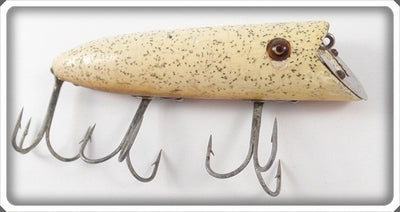 Vintage Heddon Saltwater Flitter White Silver Specks Basser Lure 8509