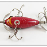 Shakespeare Solid Red Submerged Wooden Minnow 03