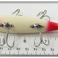 Heddon White With Red Eyes & Tail 150 Minnow In Box