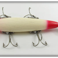 Heddon White With Red Eyes & Tail 150 Minnow In Box