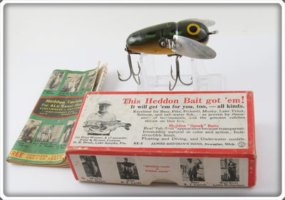 Heddon Black Pupil Bullfrog Crazy Crawler In Correct Box 2120 BF