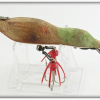 Vintage Hemingway Mfg Co Brown & Green Flocked Duck Lure