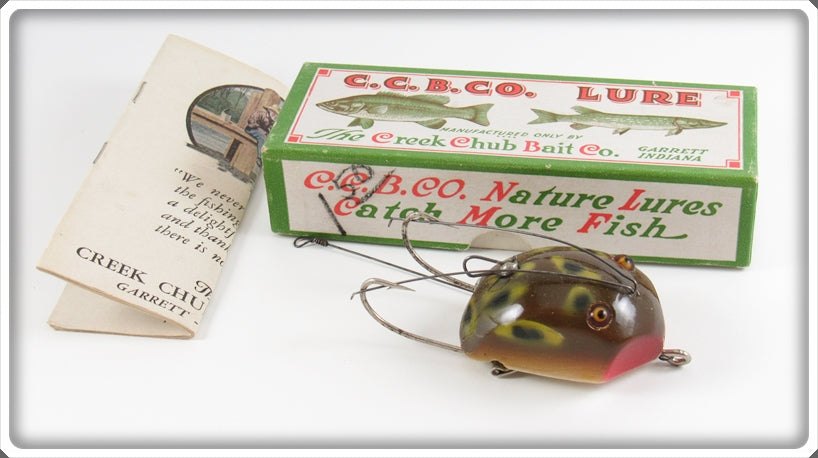 Vintage Creek Chub Frog Spot Weed Bug Lure In Box 2819 For