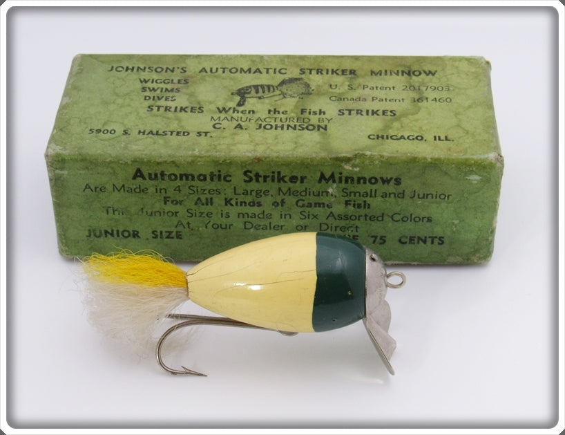 C. A. Johnson Blue & White Johnson's Junior Automatic Strikers In Box