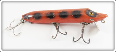 Vintage Heddon Orange Black Spots Vamp Lure 7509V