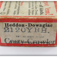 Heddon YRH Yellow Red Head Crazy Crawler In Correct Box