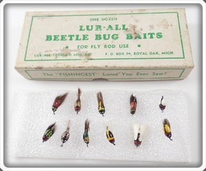 Vintage Lur-All Fly Rod Beetle Bug Baits Lure In Box