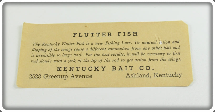 antique kentucky red wing fishing lure Kentucky Bait Co Gold Scale Red Wings Flutter Fish Lure In Box