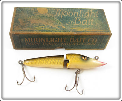 Moonlight Bait Co Gold Scale Jointed Pikaroon Lure In Box