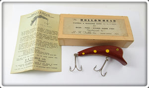 Vintage R-K Tackle Mahogany Hollowhead Lure In Correct Box MAH