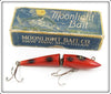 Vintage Moonlight Bait Orange Black Spots Jointed Pikaroon Lure In Box