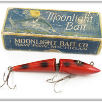 Vintage Moonlight Bait Orange Black Spots Jointed Pikaroon Lure In Box
