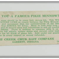 Creek Chub Silver Flash Deep Diving Pikie In Box 718DD