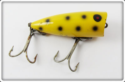 Vintage Heddon YBS Yellow Black Spots Chugger Jr Lure 9520 YBS