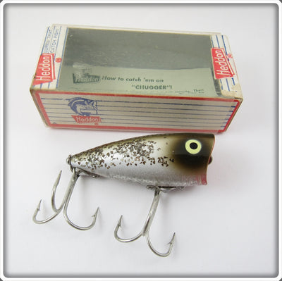Vintage Heddon SS Silver Flitter Chugger Jr Lure In Box 9520 SS