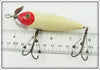 South Bend Red Head White Floating Surface Minnow With Bing Hooks 921 RH