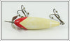 South Bend Red Head White Floating Surface Minnow With Bing Hooks 921 RH