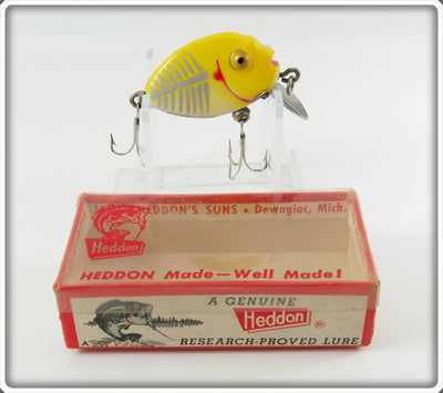 Vintage Heddon Yellow Shore Tiny Punkinseed In Box 380XRY