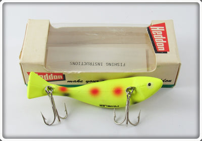 Heddon YFBRS Yellow Fluorescent Black & Red Spots Prowler In Correct Box