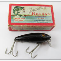 Vintage Heddon 110 Solid Black River Runt Lure 119G