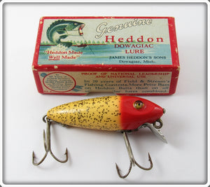 Vintage Heddon Red Head Gold Flitter 110 River Runt Lure 118RH In Correct Box