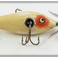 Vintage Heddon White & Red 20 Dowagiac Minnow Lure 