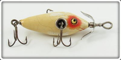 Vintage Heddon White & Red 20 Dowagiac Minnow Lure 