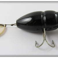 Vintage Creek Chub Solid Black Midget Beetle In Box 3813