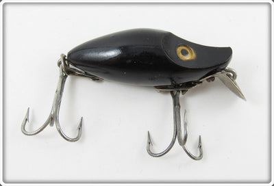 Heddon Solid Black Early Midget River Runt