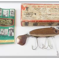 Vintage Heddon Dowagiac Brown Mouse Flaptail Jr Lure In Box 7110 BM