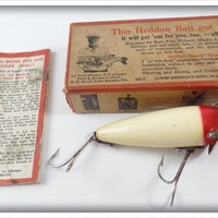 Vintage Heddon Red Head White 210 RH Surface Lure In Box 