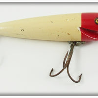 Vintage Pflueger Red Head White Surprise Minnow Lure