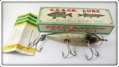 Vintage CCBCO Creek Chub Silver Flash Husky Injured Minnow In Box 3518