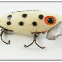 Fred Arbogast White Black Spots 3/8 Ounce Jitterbug Lure