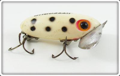 Fred Arbogast White Black Spots 3/8 Ounce Jitterbug Lure