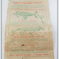 Antique Heddon 1911 White Pasteboard Box Paper Insert 