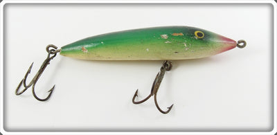 Vintage Moonlight Green & Black Unknown Pikaroon Type Lure For Sale