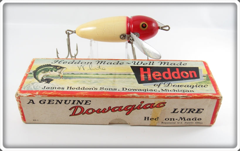 Heddon Red Head White Musky Crazy Crawler In Box