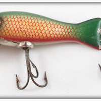 Vintage Paw Paw Green & Red Scale Caster Lure
