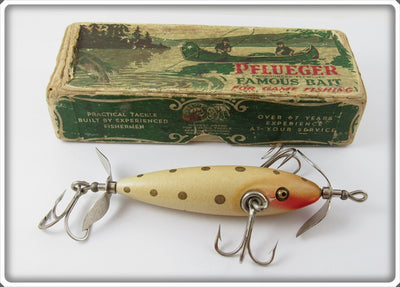 Vintage Pflueger Luminous Gold Spots Neverfail Minnow Lure In Box 3170